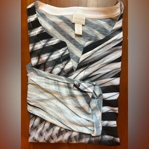 Chico’s Women’s Black and White Striped Top